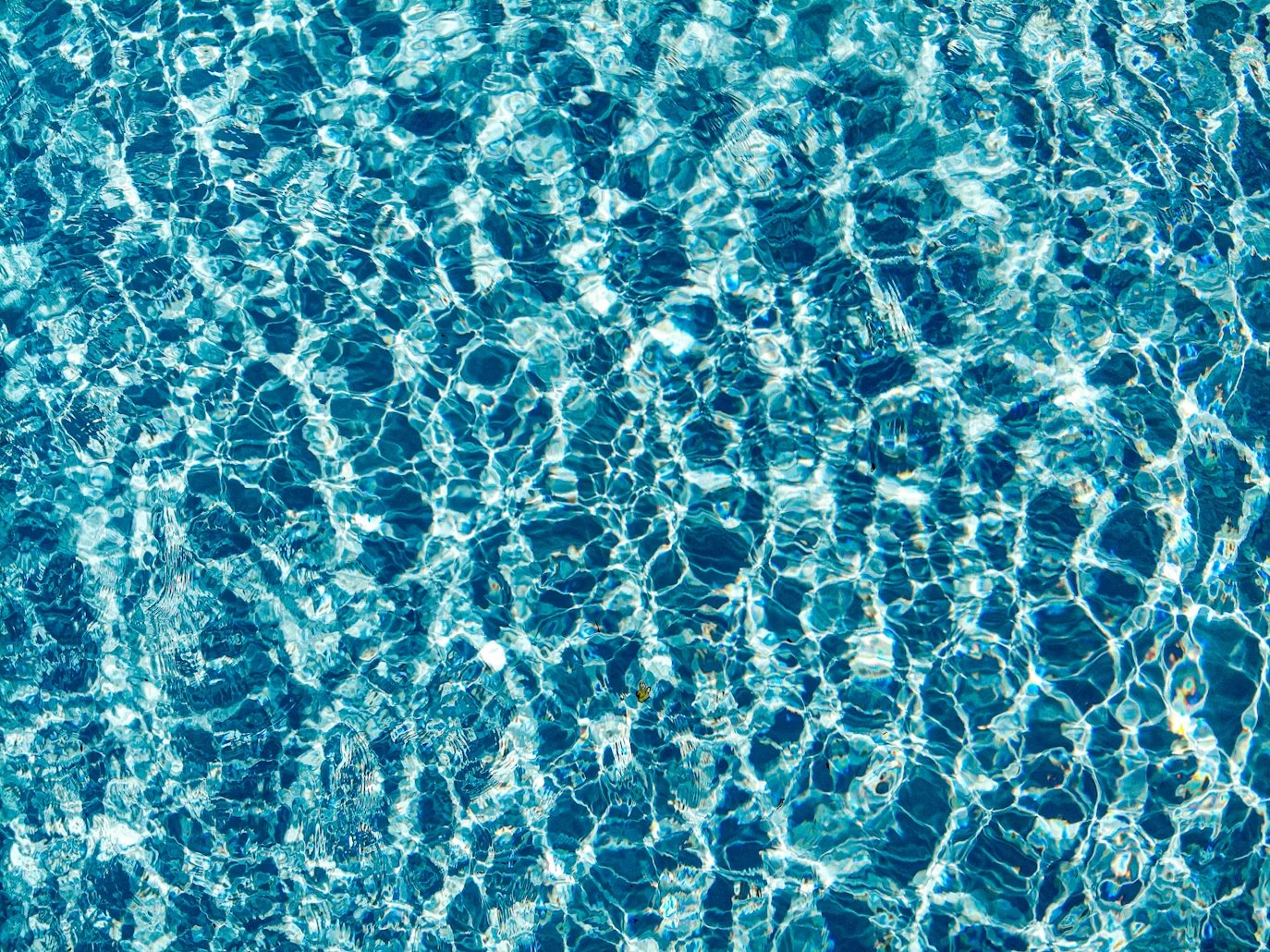 Sunlight rippling across clear, balanced pool water